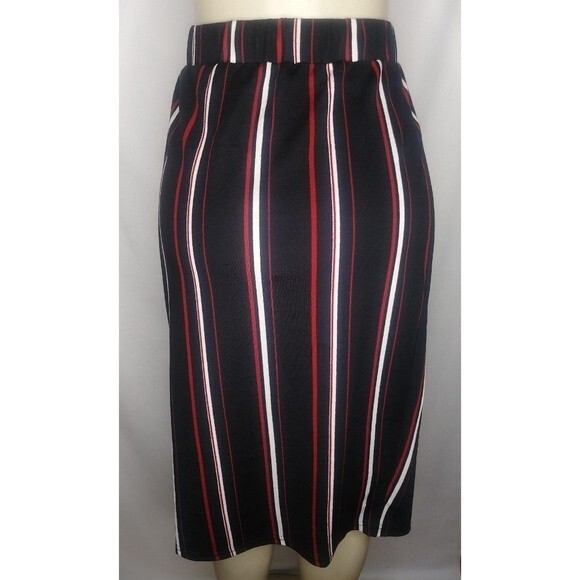 Red Striped Pencil Skirt 2X - Picture 5 of 5